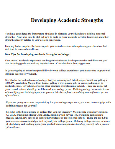 Academic Strengths 29 Examples How To Discover Pdf