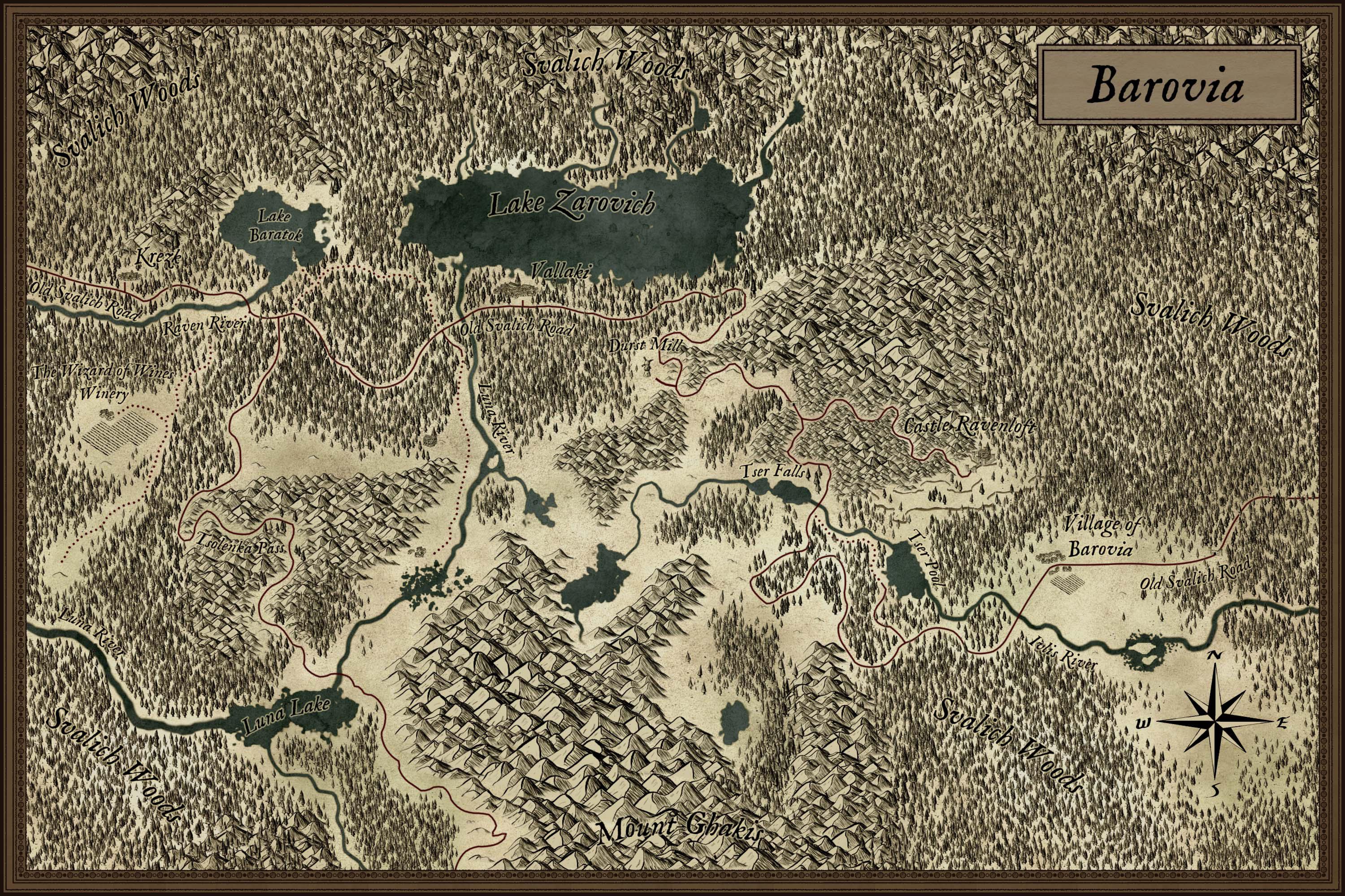 Barovia Map With And Without Location Names R Curseofstrahd