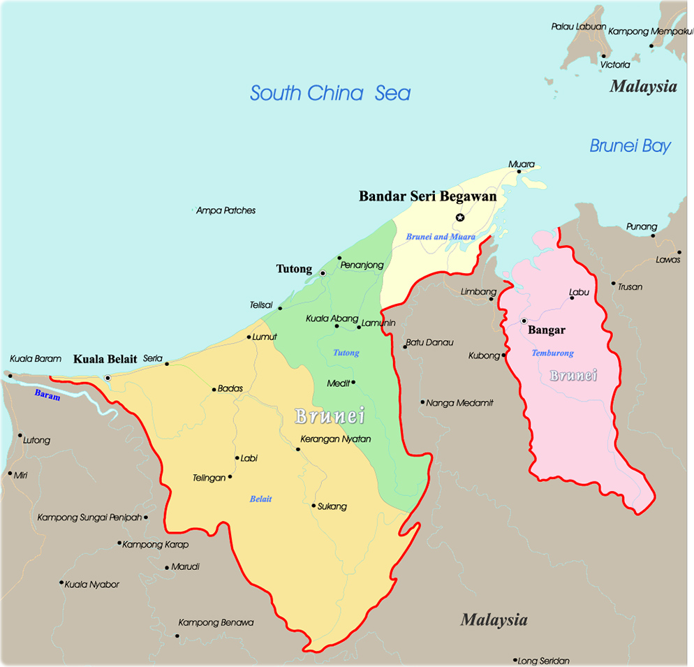 Brunei Maps Printable Maps Of Brunei For Download