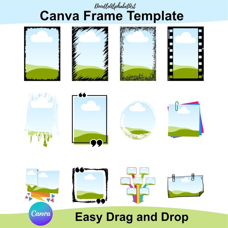 Canva Frames Template Grunge Ink Rectangle Border Frames 12 Canva