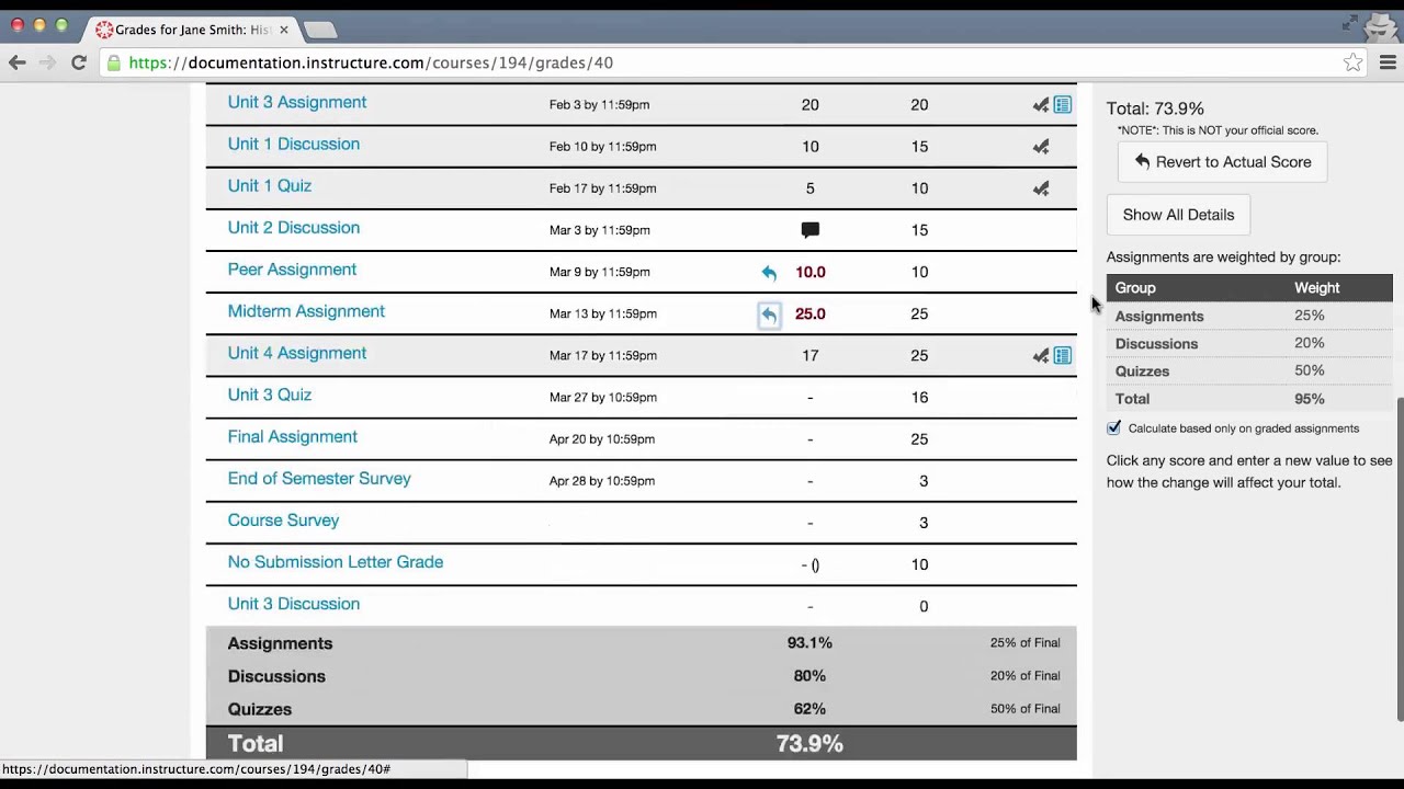 Canvas Grade Hack Default Grades For Missing Work Youtube