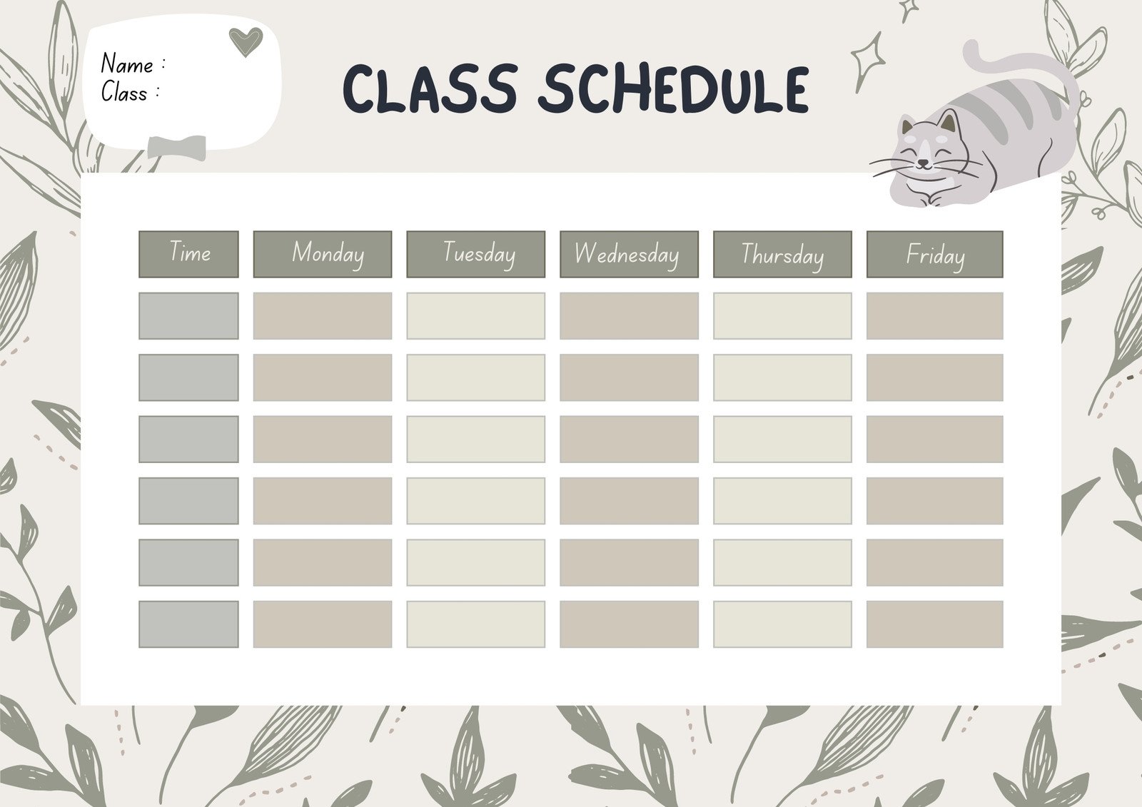 Free Printable Class Schedule Templates To Customize Canva