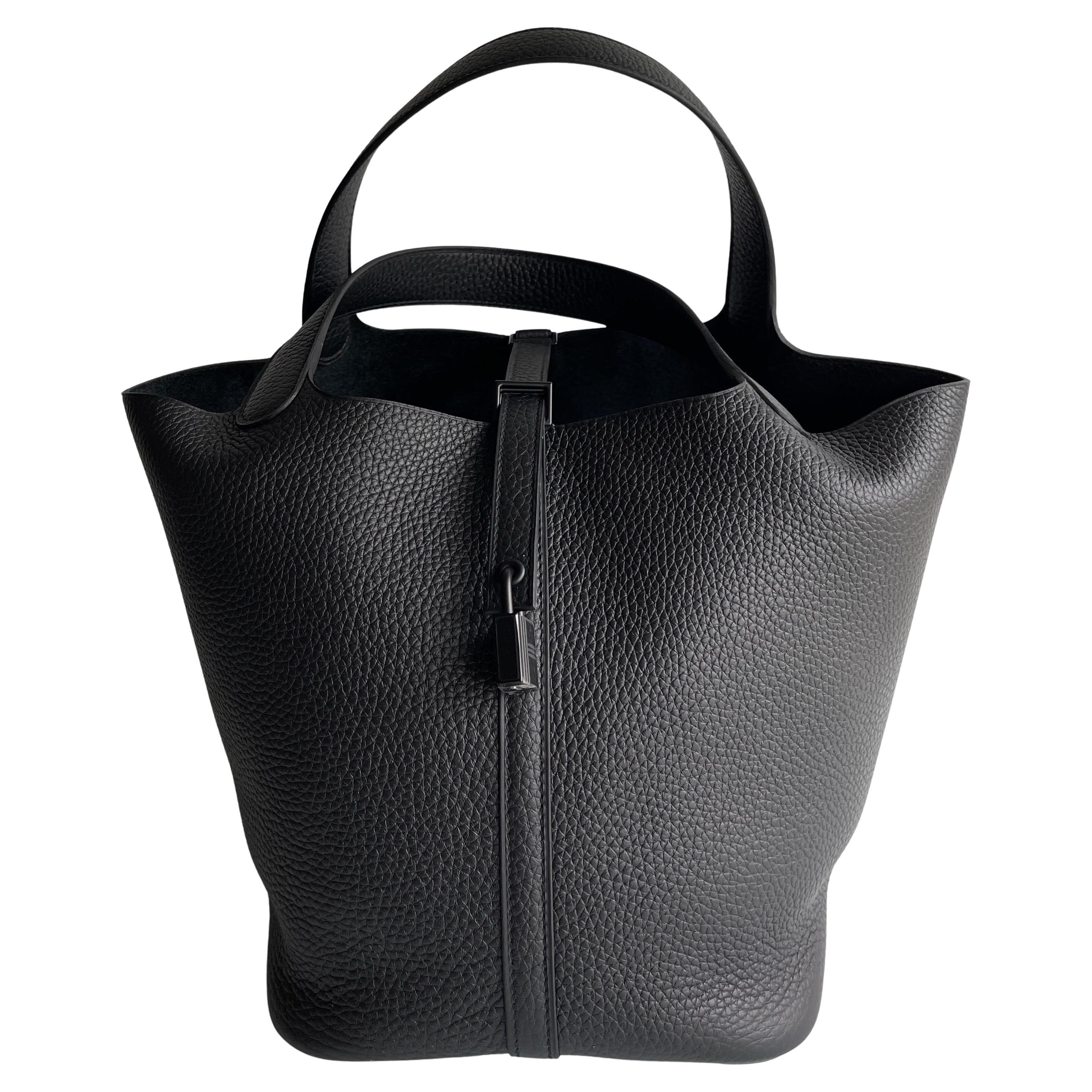 Hermes Paris Black And Grey Canvas Small Tote Bag At 1Stdibs Hermes