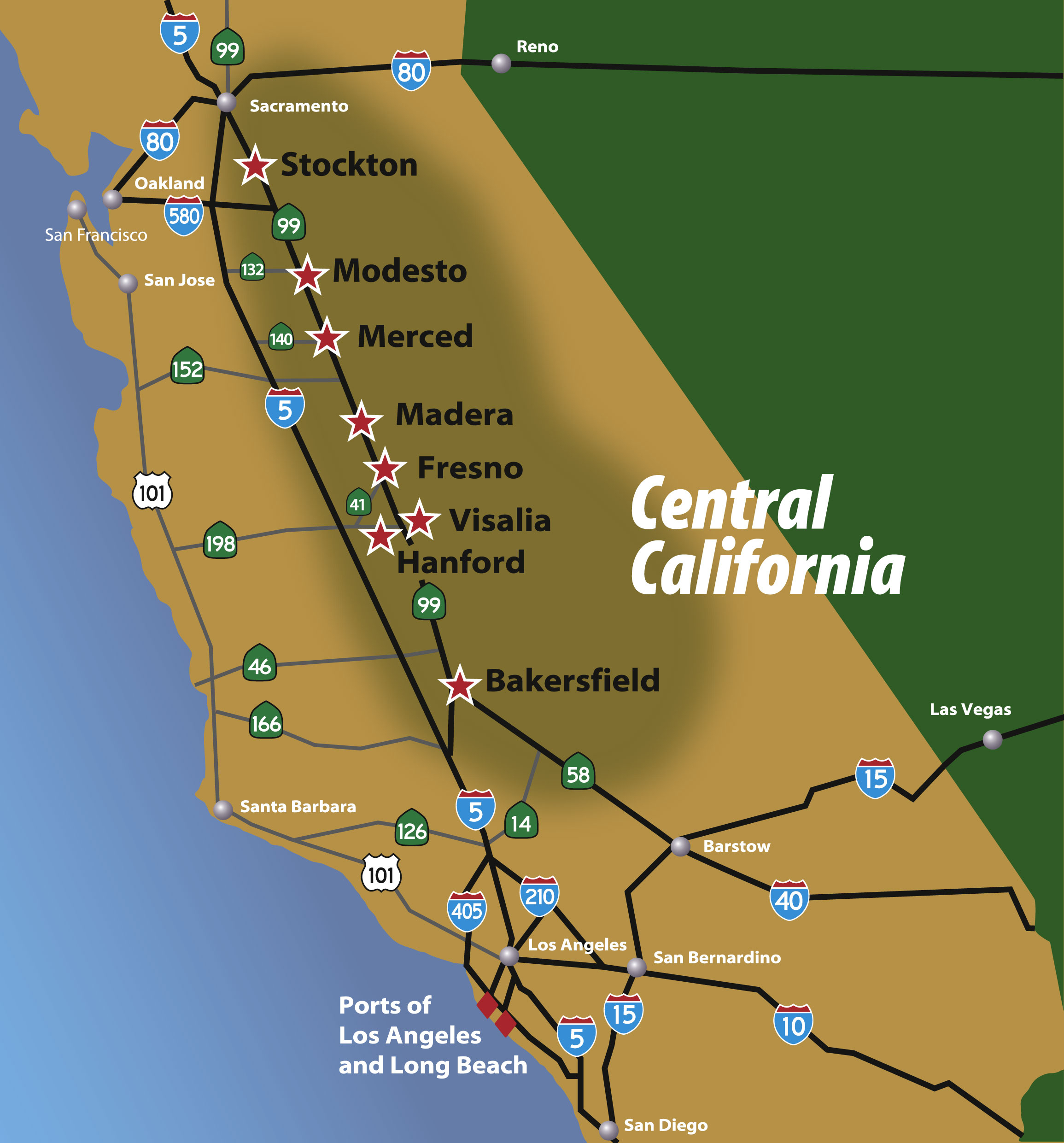 Map Of Central California