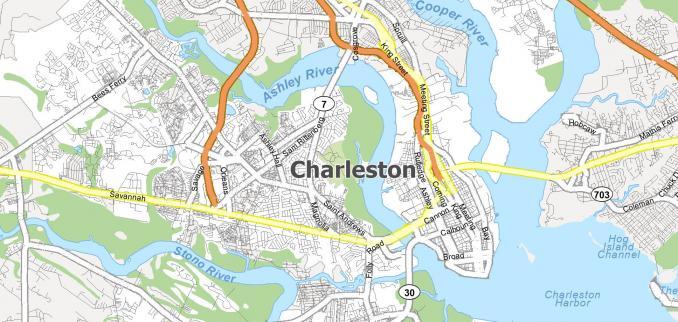 Map Of Charleston South Carolina Gis Geography