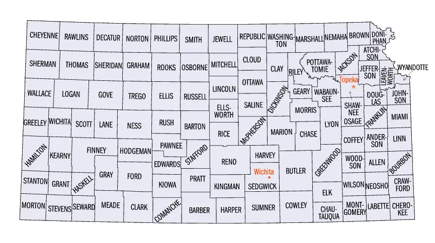 Map Of Kansas Counties