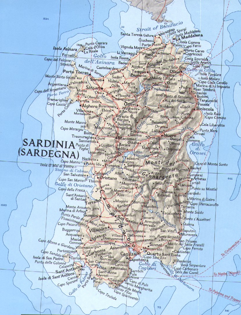 Map Of Southern Sardinia