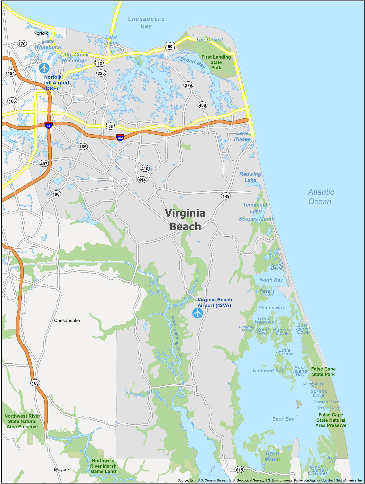 Map Of Virginia Beach Va