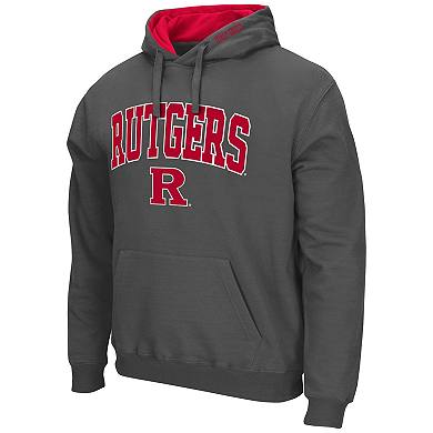 Mens Rutgers Scarlet Knights Charcoal Arch Logo Pullover Hoodie