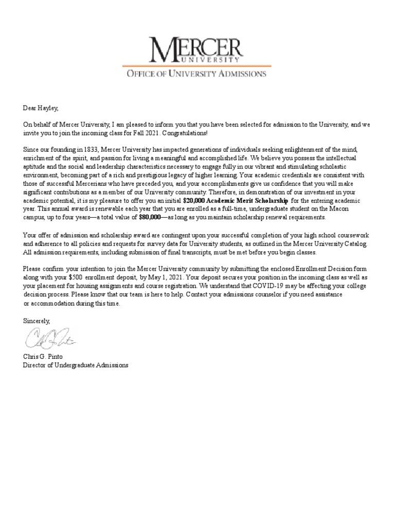 Mercer University Acceptance Rate