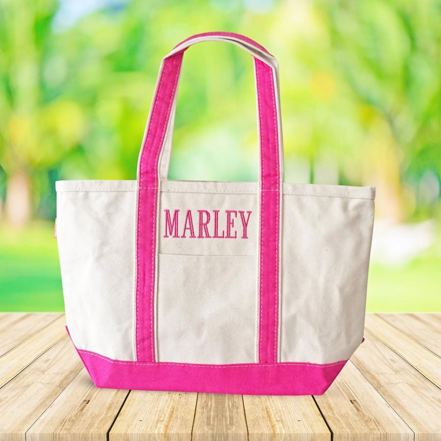 Monogrammed Canvas Tote Bag Personalized Beach Bag