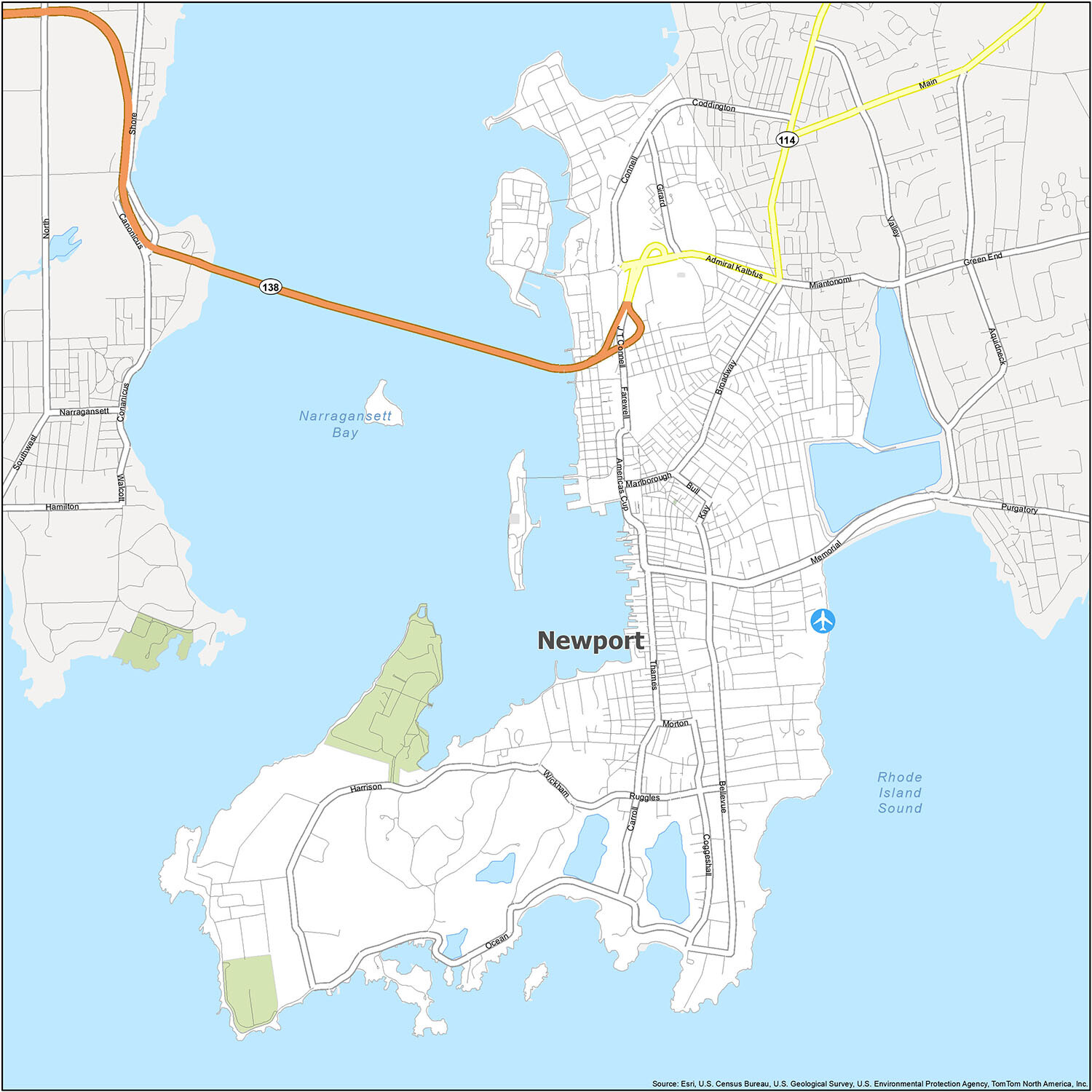 Newport Rhode Island Map