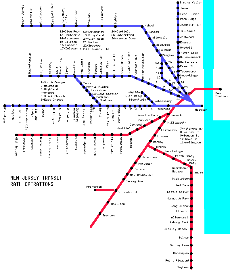 Nycsubway Org New Jersey Transit Route Map