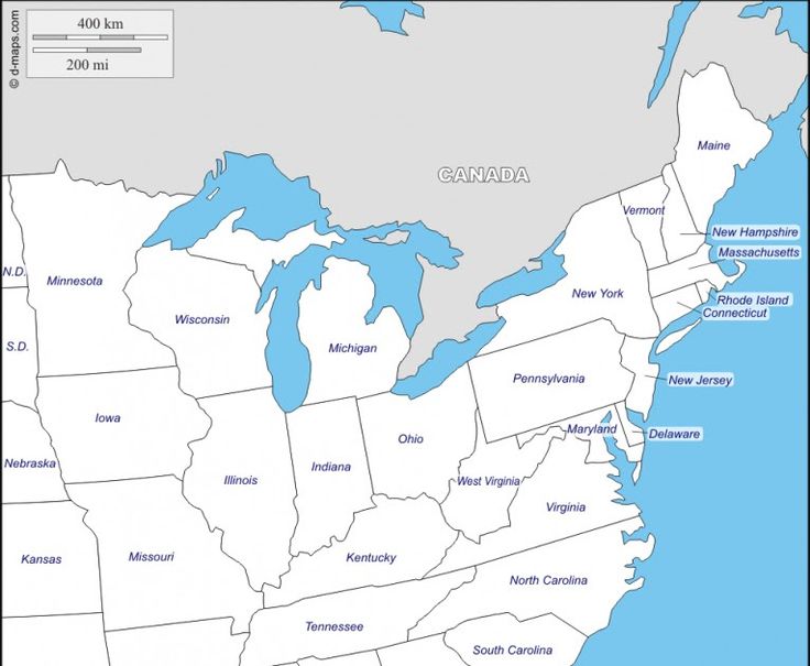 Printable East Coast Map