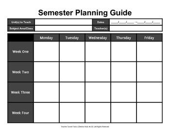 Semester Planning Guide By Teacher Turned Tutor Tpt