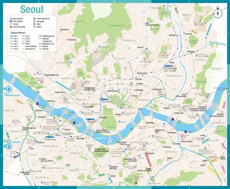 Seoul Transport Map Ontheworldmap Com