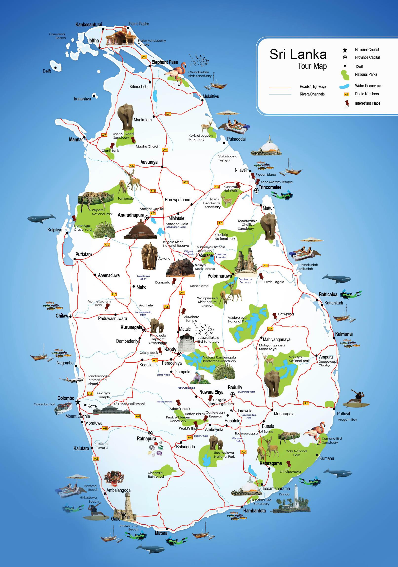 Sri Lanka 0 Sri Lanka Travel Tourist Map Sri Lanka