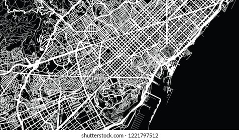 Urban Vector City Map Of Barcelona Spain Stock Vector Image Art Alamy