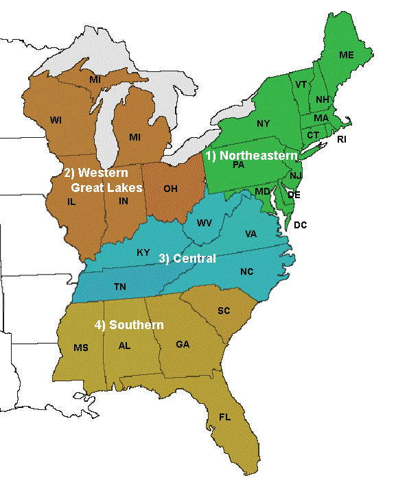 What States Are In Eastern Us? Regional Map Guide